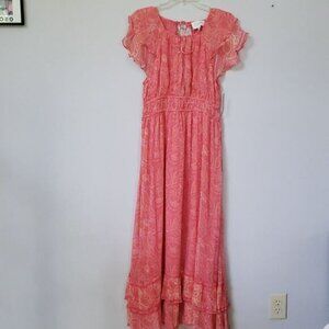 Cleobella Hannah Maxi Dress Womens XL Blossom Flounce Sleeve Cottagecore Regency